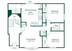Maple Lane Apartment Unit Floor Plan